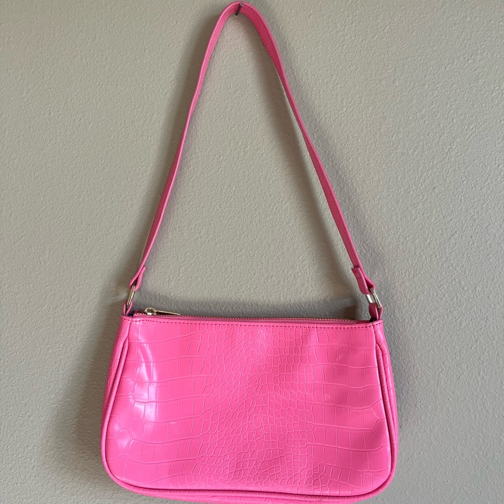 Wild Fable Vibrant Pink Embossed Shoulder Bag